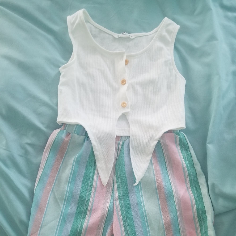 Crop top and shorts